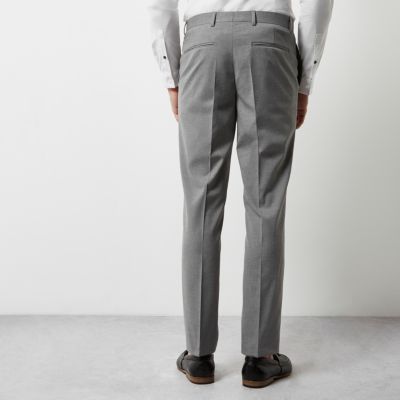 Grey slim fit smart suit trousers